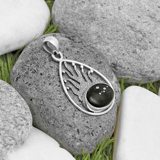 Natural Snow Flake Obsidian Pendant P-1209 SDP136216