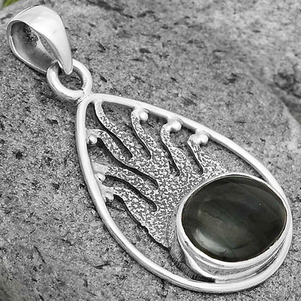 Natural Black Lace Obsidian Pendant P-1209 SDP136219