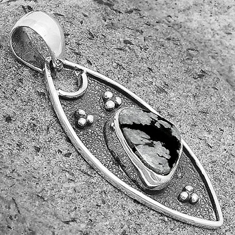 Natural Snow Flake Obsidian Pendant P-1524 SDP136251