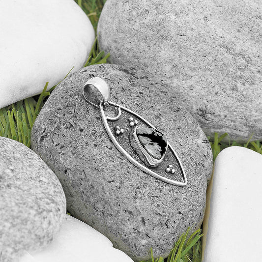 Natural Snow Flake Obsidian Pendant P-1524 SDP136251