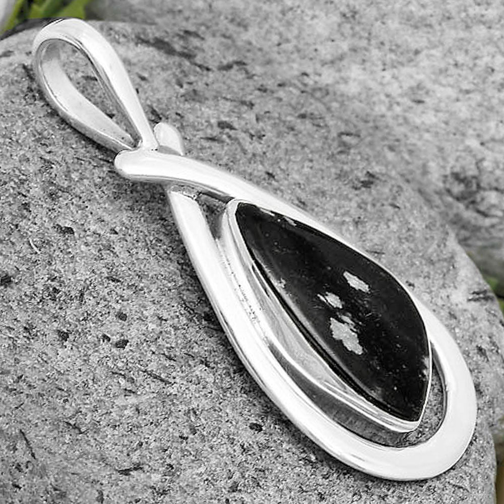 Natural Snow Flake Obsidian Pendant P-1314 SDP136259