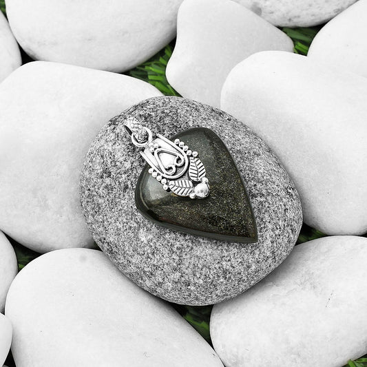 Natural Silver Obsidian Pendant P-1313 SDP136416