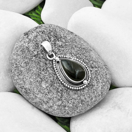 Crown Of Silver Psilomelane - Black Malachite Pendant P-1651 SDP136497