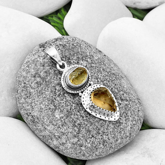 Natural Yellow Scapolite Rough Pendant P-1447 SDP136533