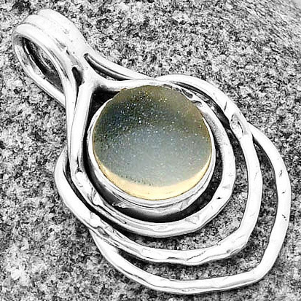 Snow White Druzy Pendant P-1635 SDP136676