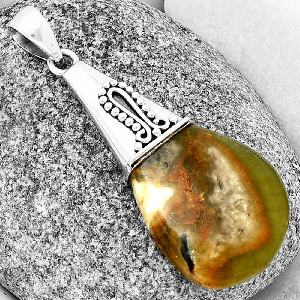 Natural Australian Prehnite Pendant P-1139 SDP136730