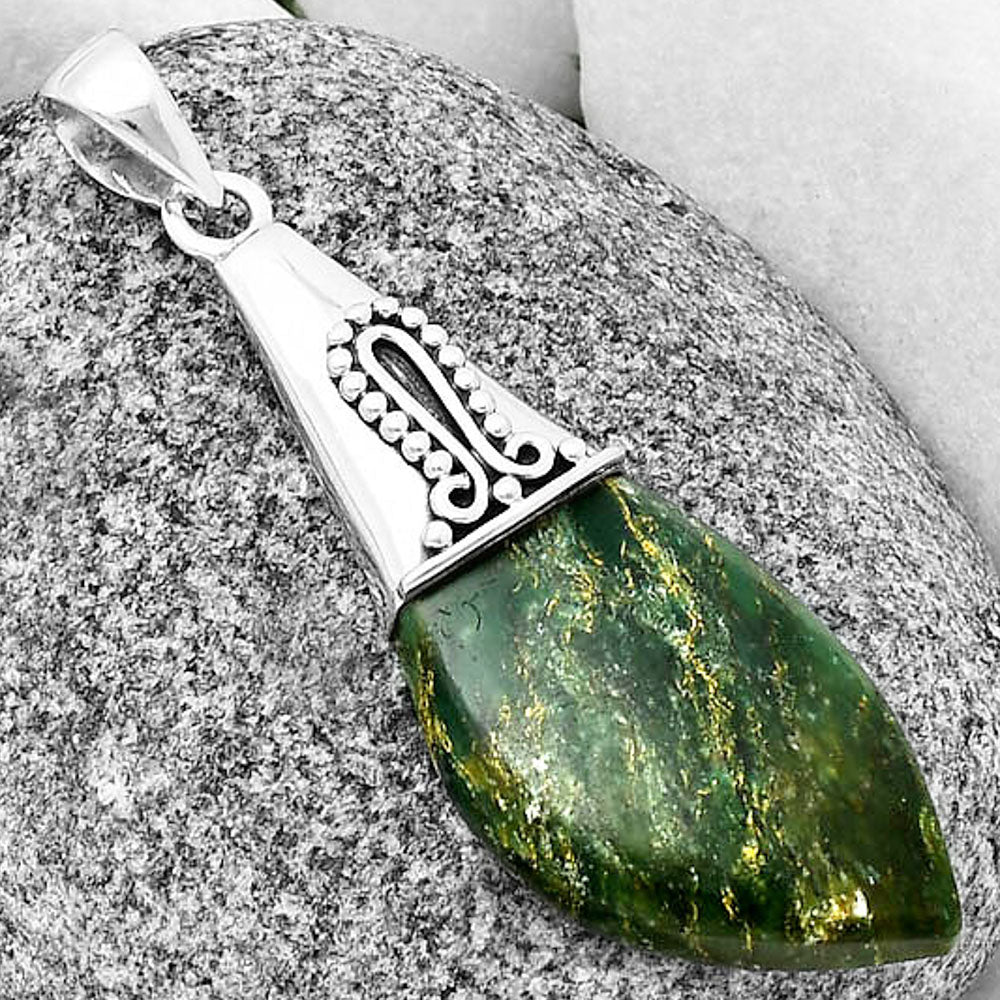 Natural Green Fuchsite Pendant P-1139 SDP136731