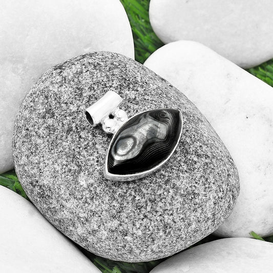 Crown Of Silver Psilomelane - Black Malachite Pendant P-1259 SDP137044