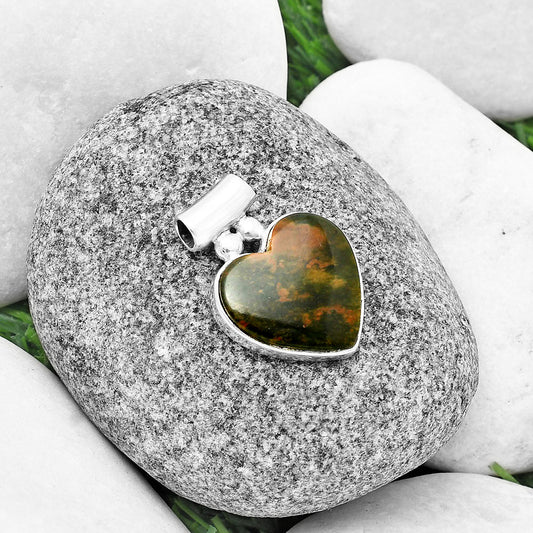 Heart Natural Chrome Chalcedony Pendant P-1259 SDP137056