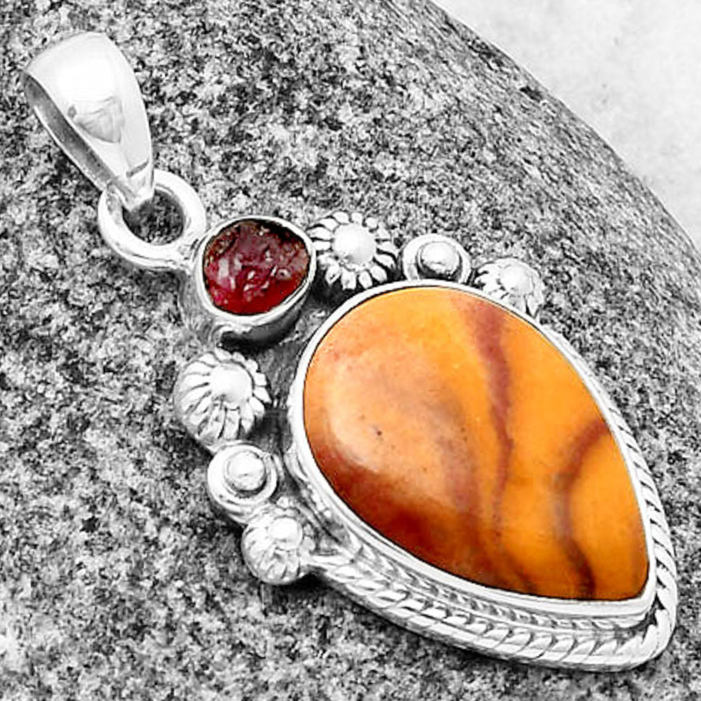 Red Mookaite & Pink Tourmaline Rough Pendant P-1616 SDP137083