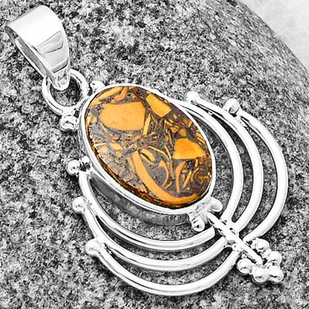 Lotus - Coquina Fossil Jasper - India Pendant P-1702 SDP137107