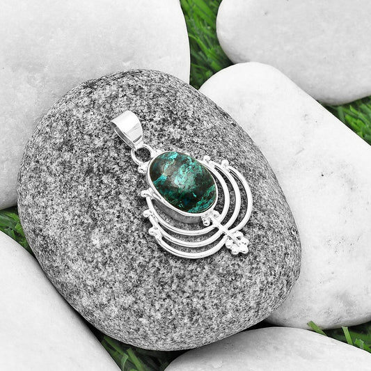 Lotus - Natural Shattuckite - USA Pendant P-1702 SDP137109