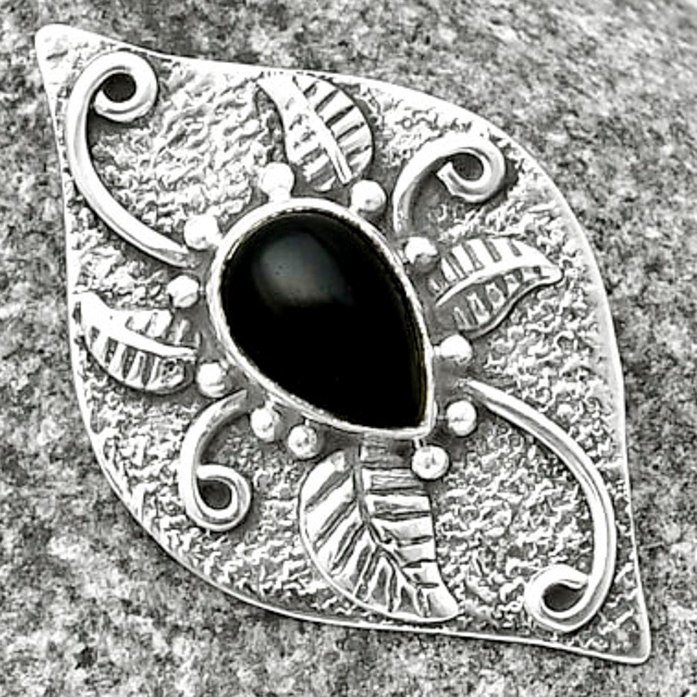 Natural Black Onyx - Brazil Pendant P-1518 SDP137180