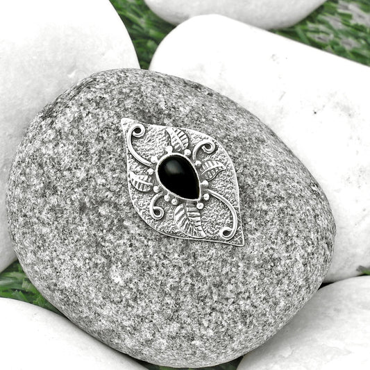 Natural Black Onyx - Brazil Pendant P-1518 SDP137180