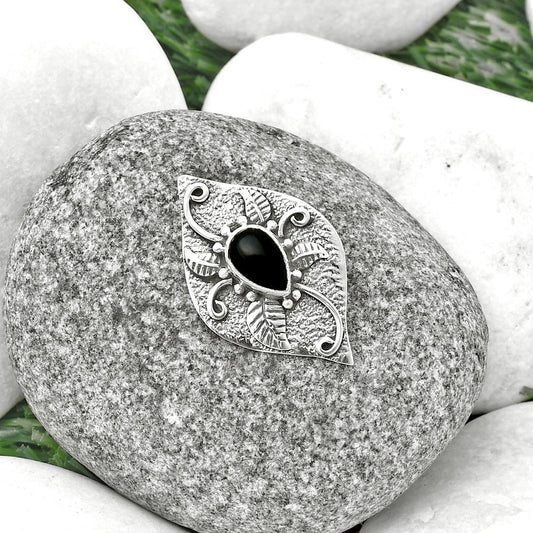 Natural Black Onyx - Brazil Pendant P-1518 SDP137189
