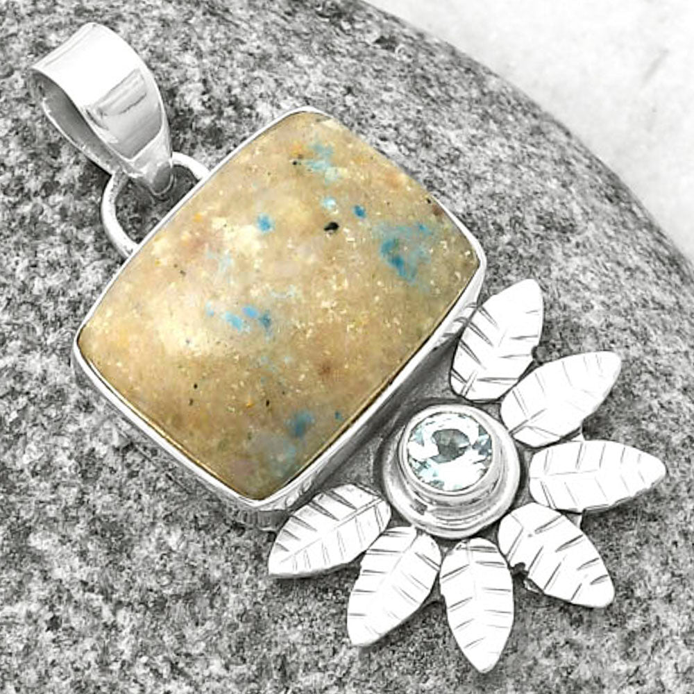 Cavansite - India & Sky Blue Topaz Pendant P-1425 SDP137253