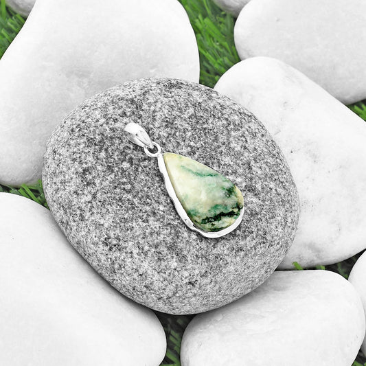 Natural Tree Weed Moss Agate - India Pendant P-1110 SDP137329