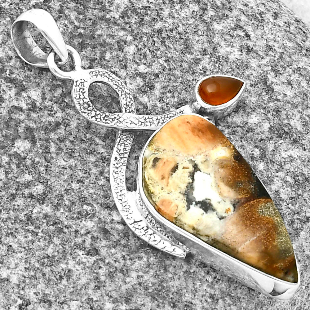 Natural Tabu Jasper & Carnelian Pendant P-1111 SDP137396