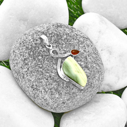 Natural Serpentine & Carnelian Pendant P-1111 SDP137429