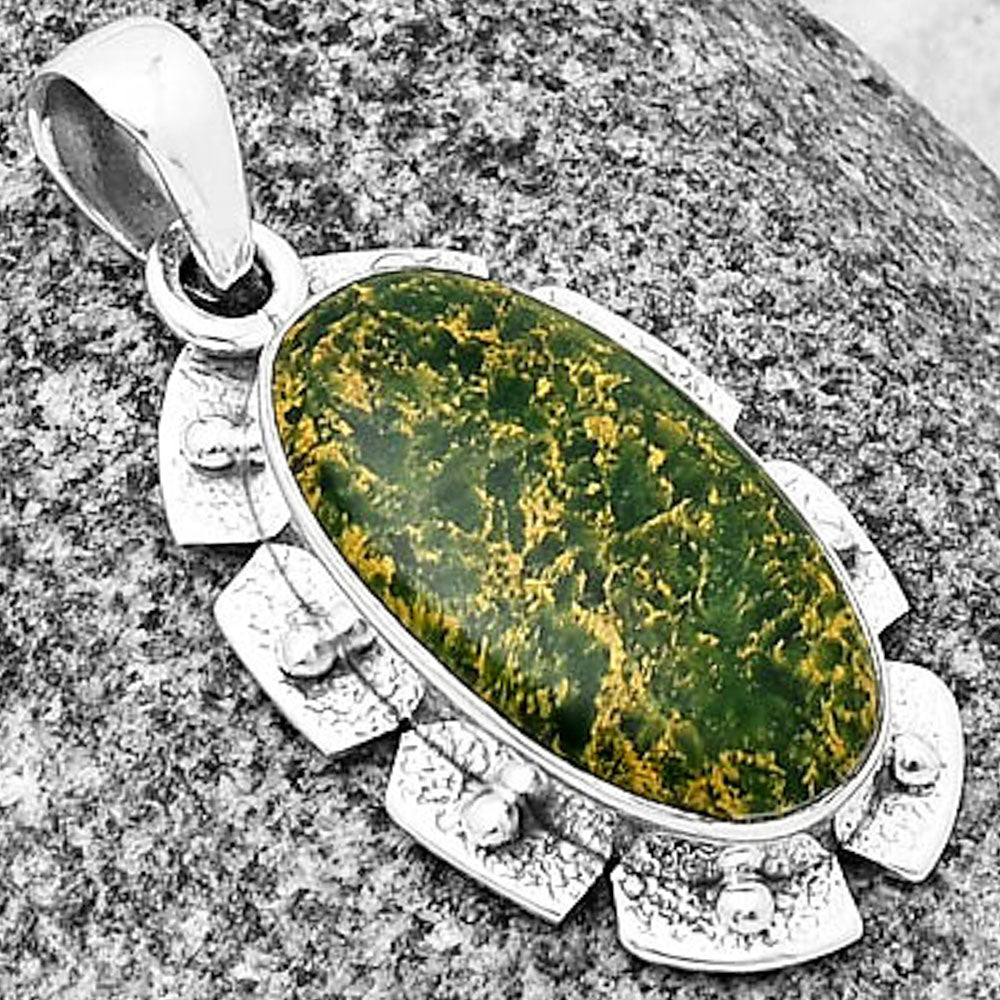 Natural Green Fuchsite Pendant P-1485 SDP137661
