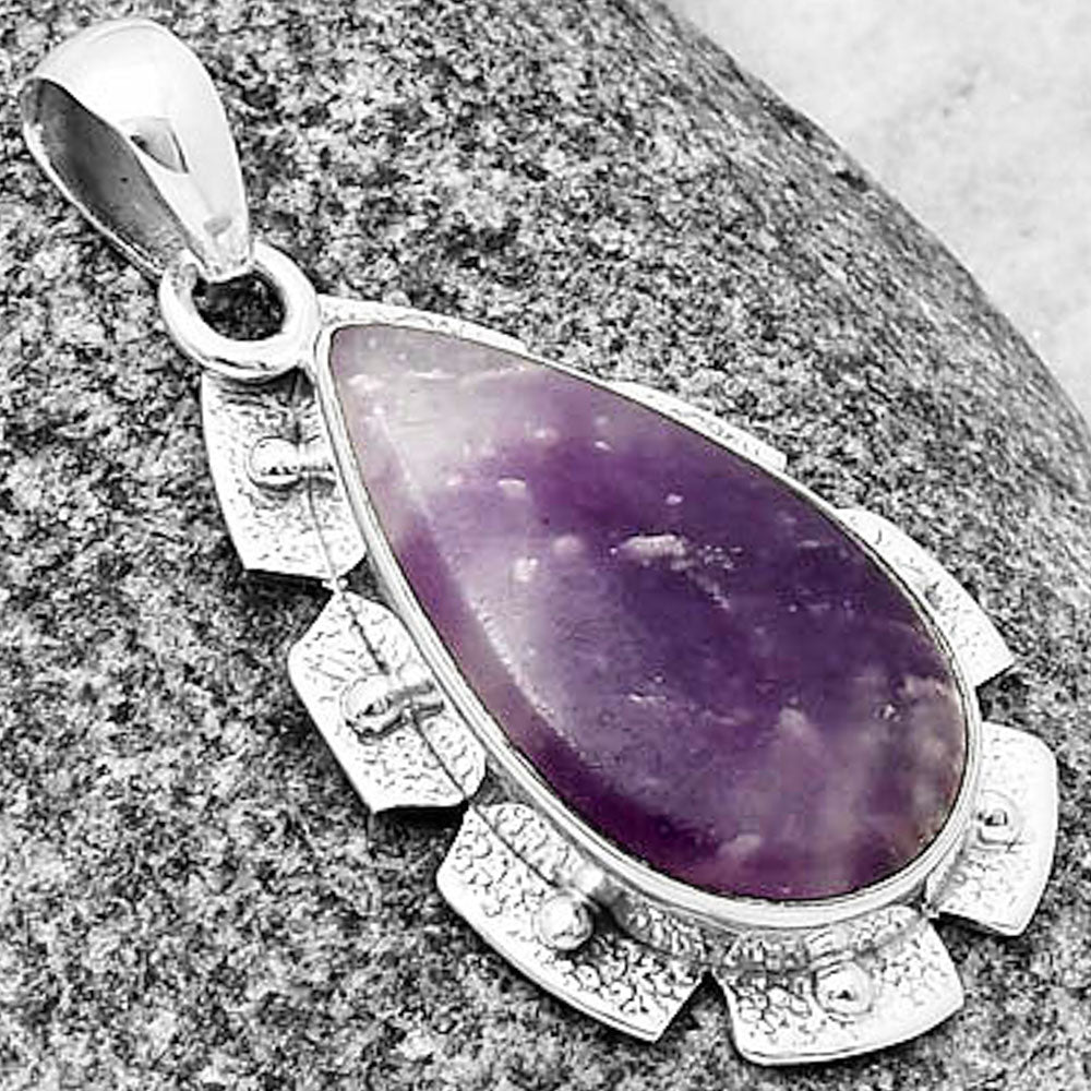 Natural Purple Lepidolite Pendant P-1485 SDP137667