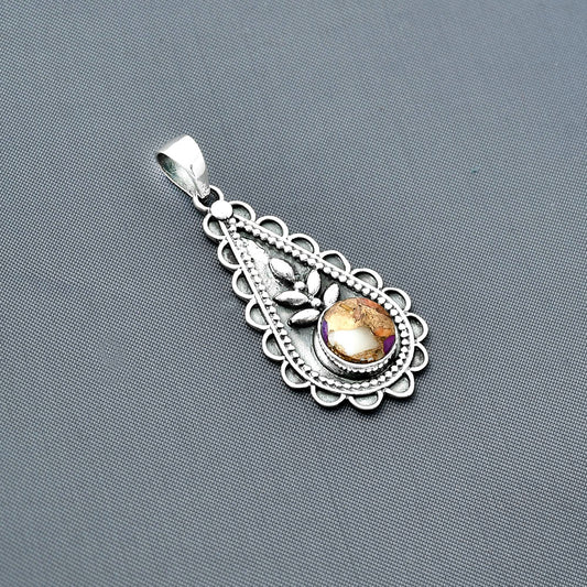 Spiny Oyster Turquoise - Arizona Pendant P-1033 SDP137902