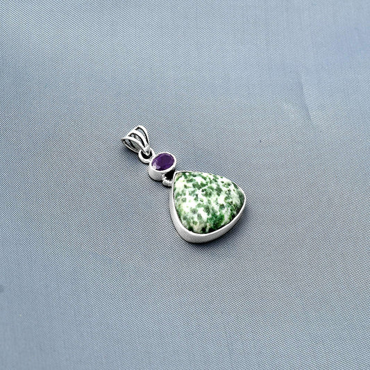 Natural Dioptase & Amethyst Pendant P-1077 SDP138154