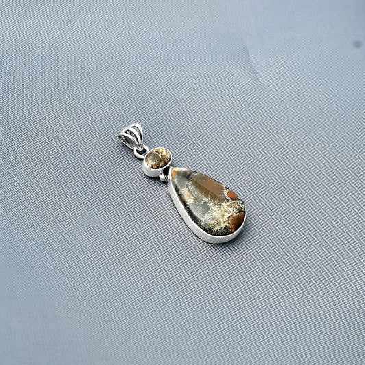 Tabu Jasper & Copper Abalone Shell Pendant P-1077 SDP138198