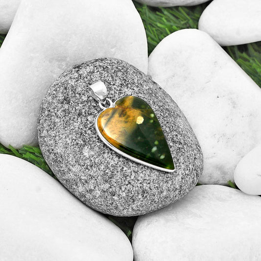 Heart Natural Chrome Chalcedony Pendant P-1043 SDP138653
