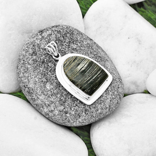 Natural Silver Leaf Obsidian Pendant P-1076 SDP138837