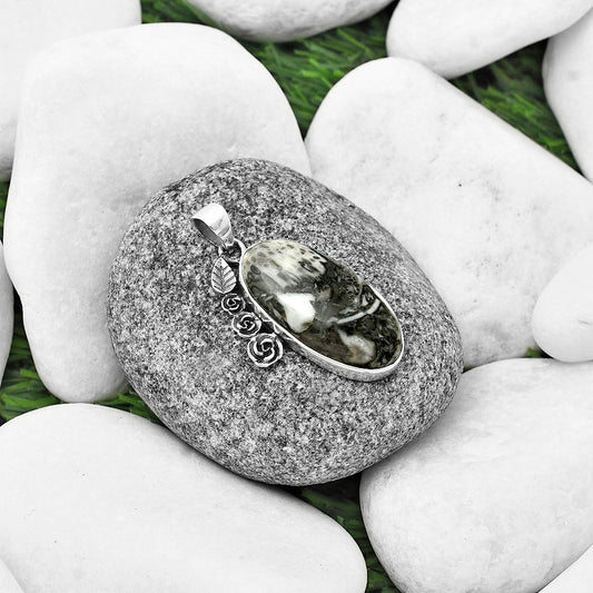Floral - Mexican Cabbing Fossil Pendant P-1070 SDP138927