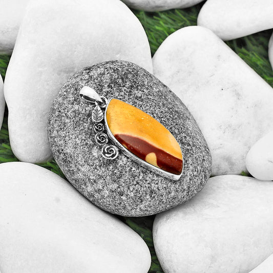 Floral - Natural Red Mookaite Pendant P-1070 SDP138933