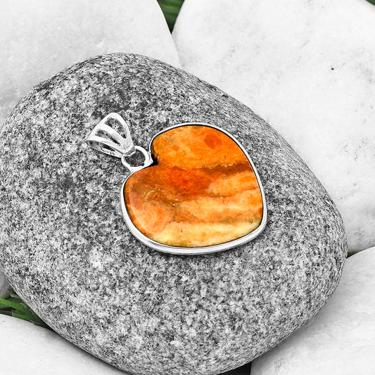Heart Natural Coral Jasper Pendant P-1043 SDP139050