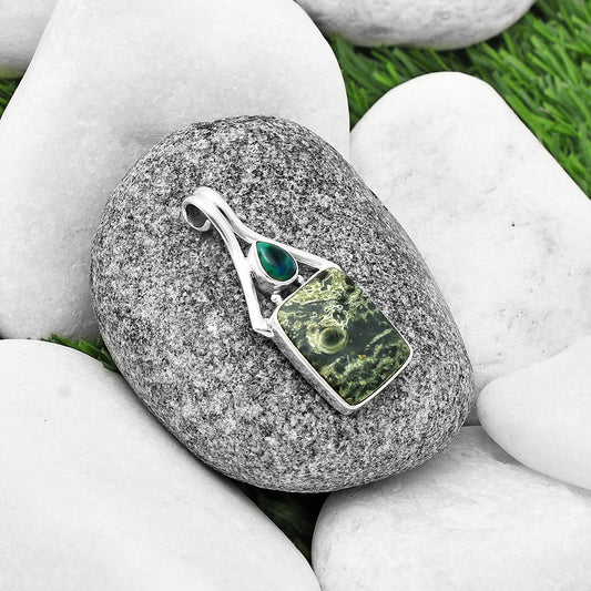 Star Galaxy Jasper & Black Ethiopian Opal Pendant P-1006 SDP139174