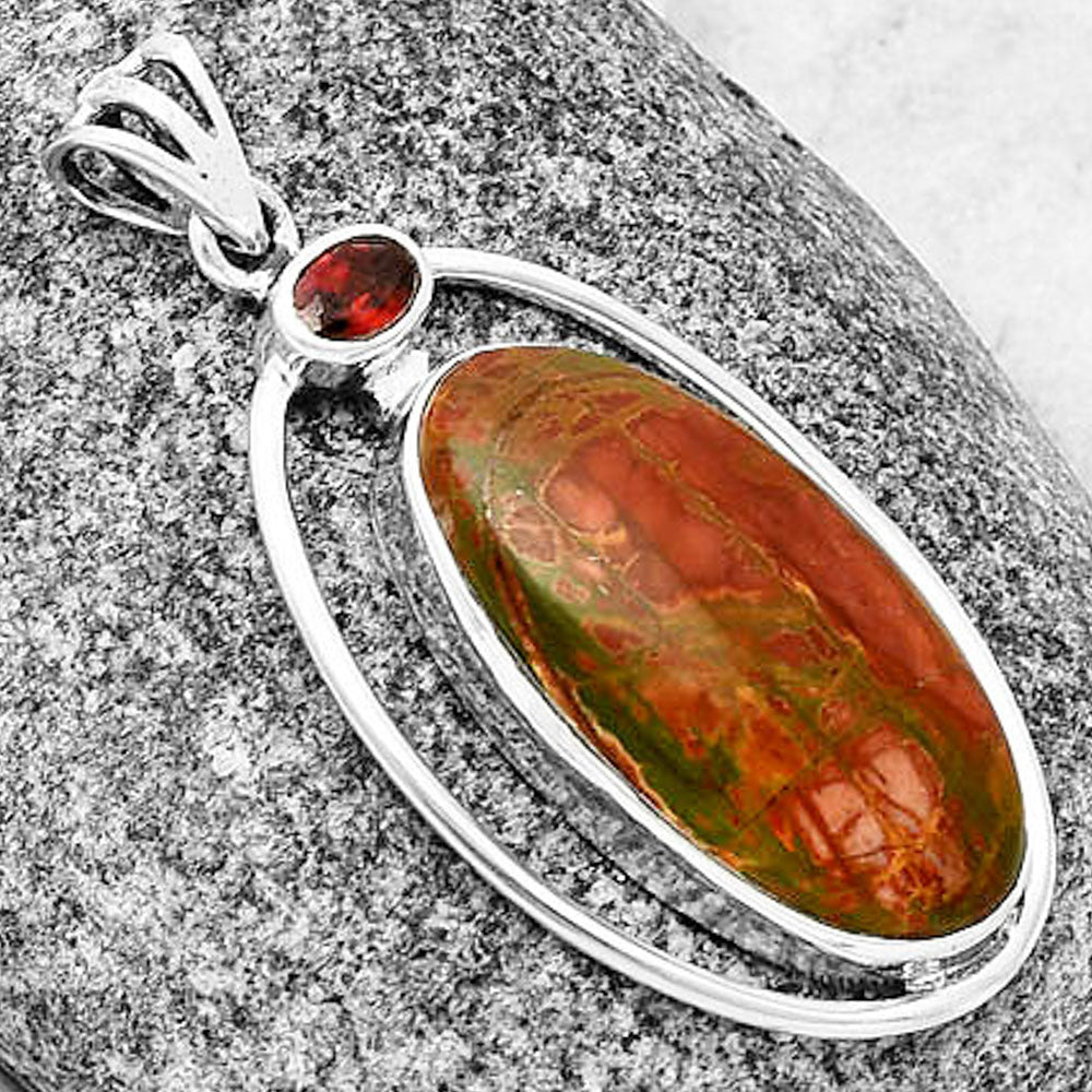 Natural Cherry Creek & Garnet Pendant P-1005 SDP139192