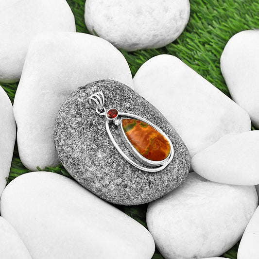 Natural Cherry Creek & Garnet Pendant P-1005 SDP139255
