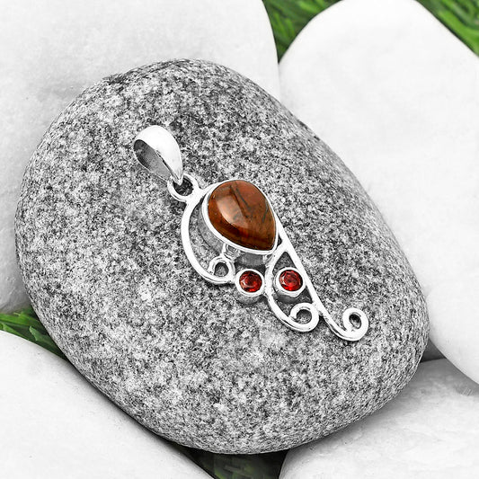 Natural Cherry Creek & Garnet Pendant P-1039 SDP139283