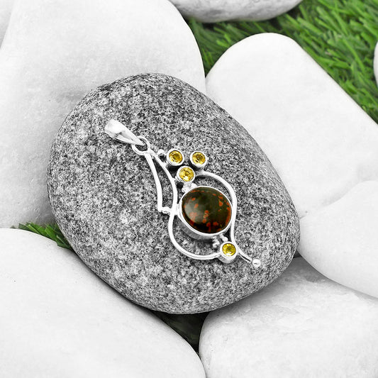 Natural Cherry Creek & Citrine Pendant P-1037 SDP139423