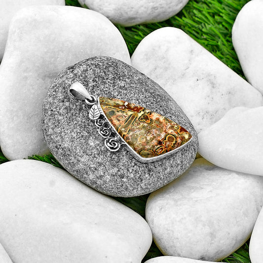 Floral - Natural Leopard Skin Jasper Pendant P-1070 SDP139459