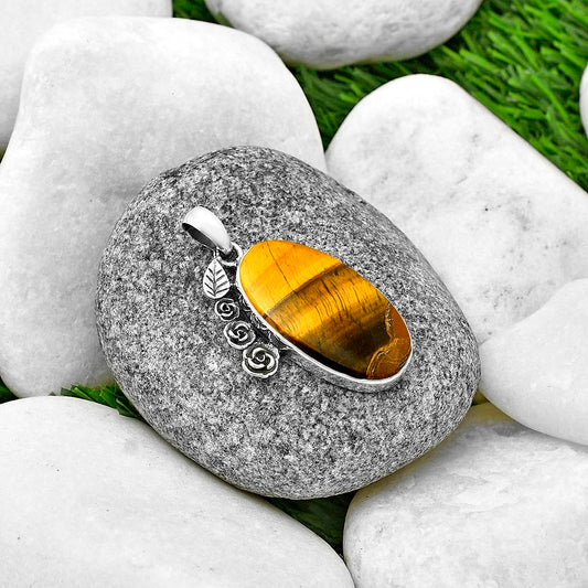 Floral - Natural Tiger Eye - Africa Pendant P-1070 SDP139484