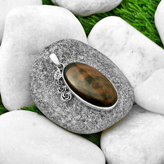 Floral - Natural Hypersthene - Canada Pendant P-1070 SDP139500