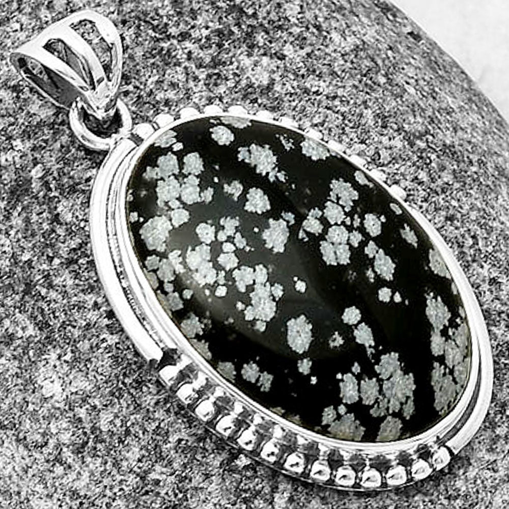Natural Snow Flake Obsidian Pendant P-1073 SDP139811