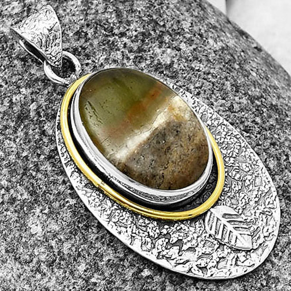 Two Tone - Australian Prehnite Pendant P-1222 SDP139998