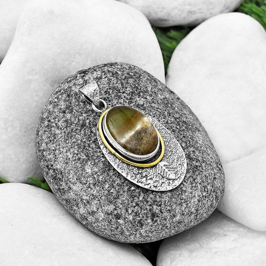 Two Tone - Australian Prehnite Pendant P-1222 SDP139998