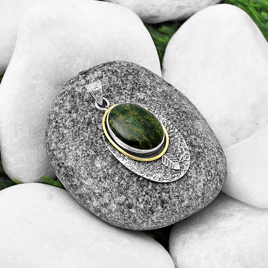 Two Tone - Natural Green Fuchsite Pendant P-1222 SDP140013