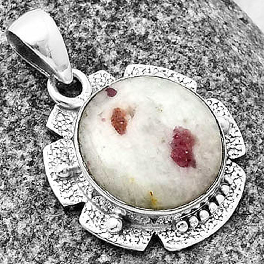 Natural Pink Tourmaline in Quartz Pendant P-1485 SDP140271