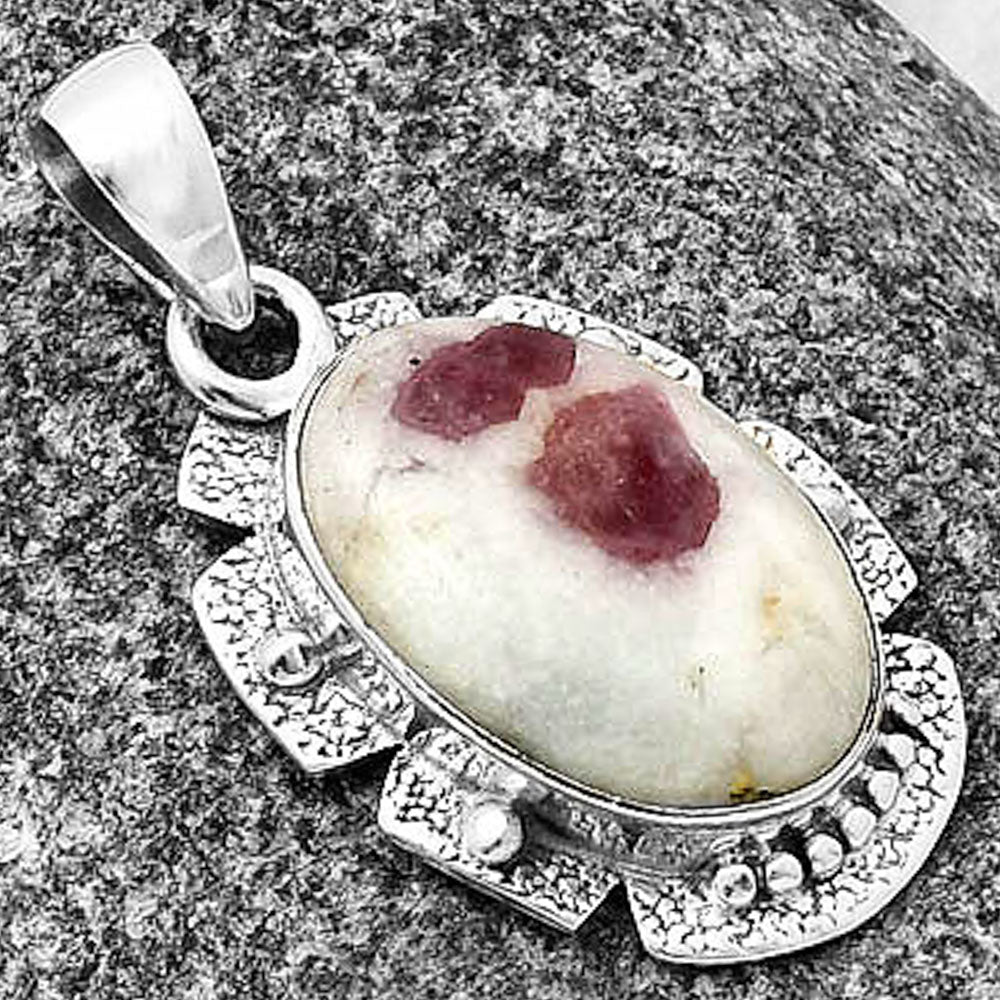 Natural Pink Tourmaline in Quartz Pendant P-1485 SDP140285