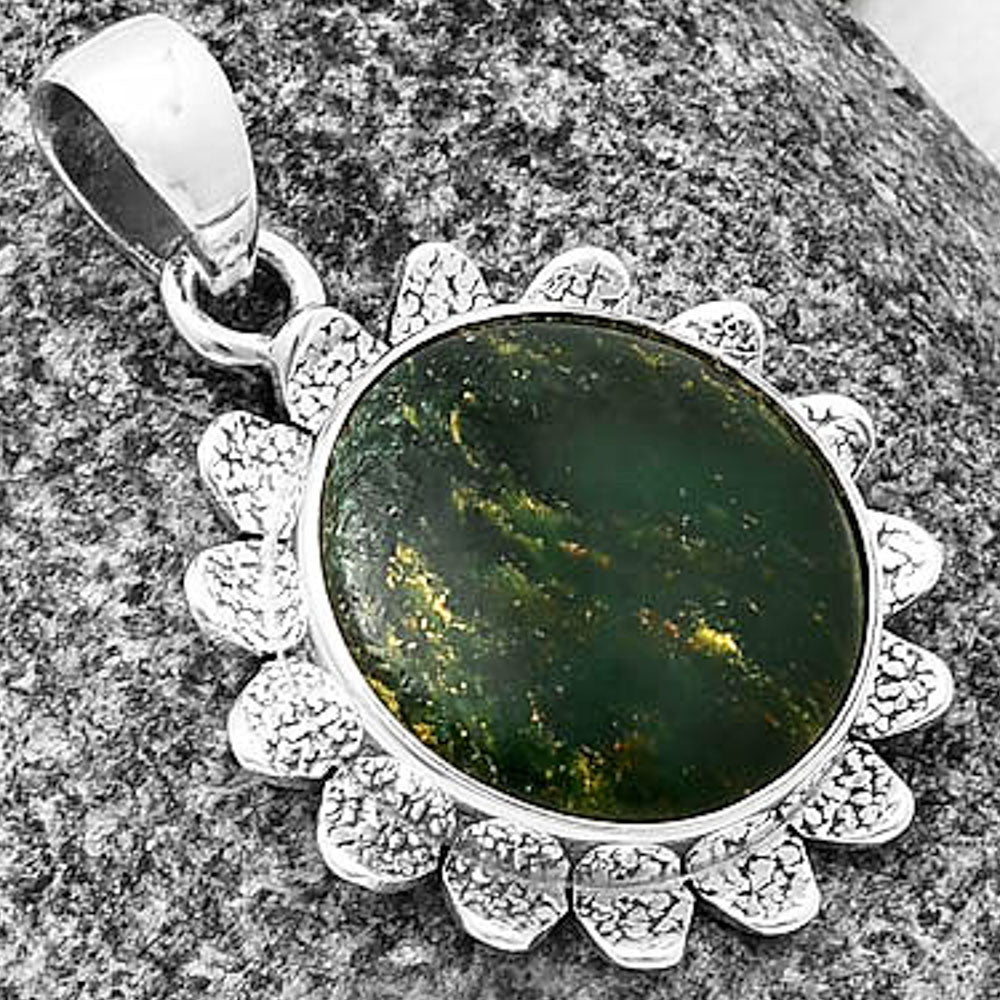 Natural Green Fuchsite Pendant P-1205 SDP140371