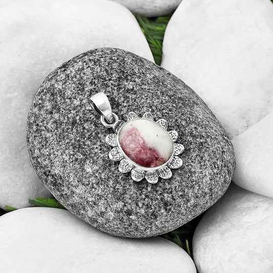 Natural Pink Tourmaline in Quartz Pendant P-1205 SDP140387