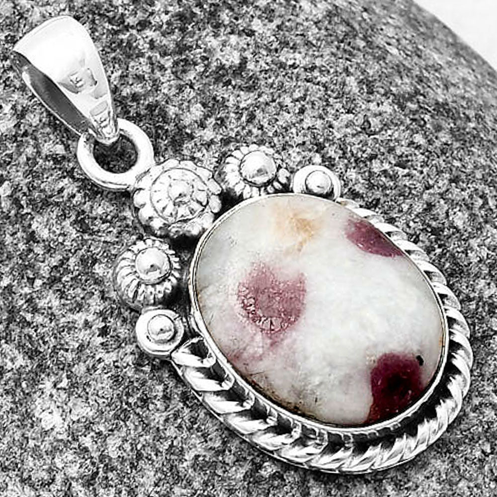 Natural Pink Tourmaline in Quartz Pendant P-1616 SDP140623